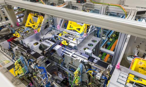 Komplexe Montageanlage in der industriellen Automatisierung im Sondermaschinenbau